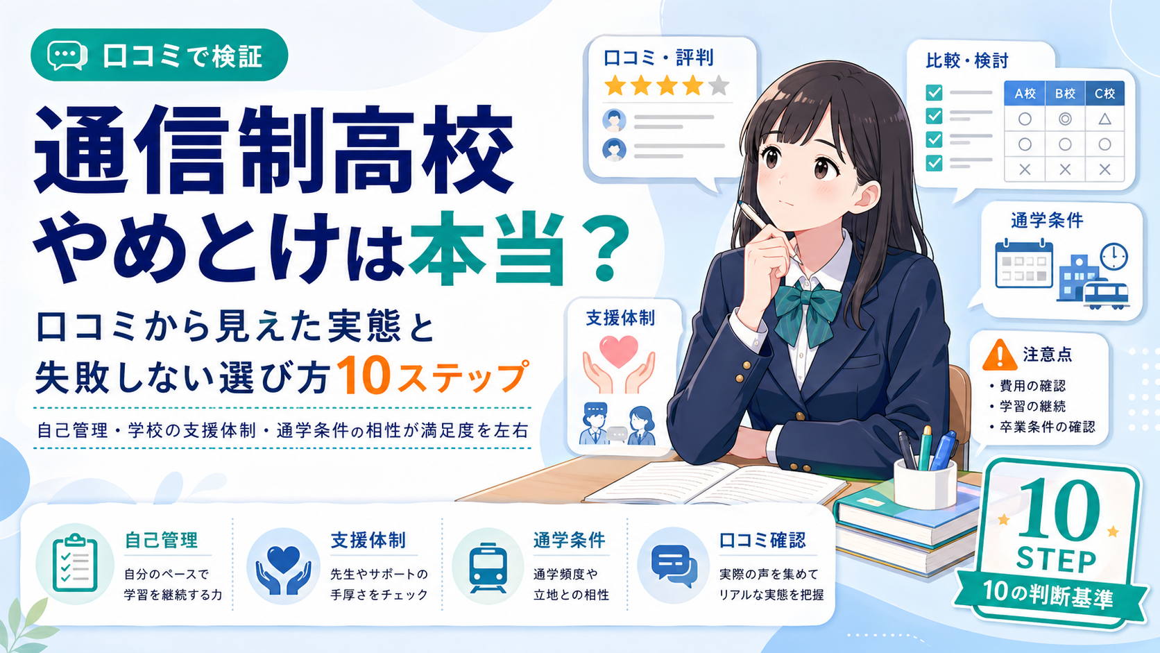 通信制高校やめとけは本当？口コミから分かる失敗しない選び方10ステップ