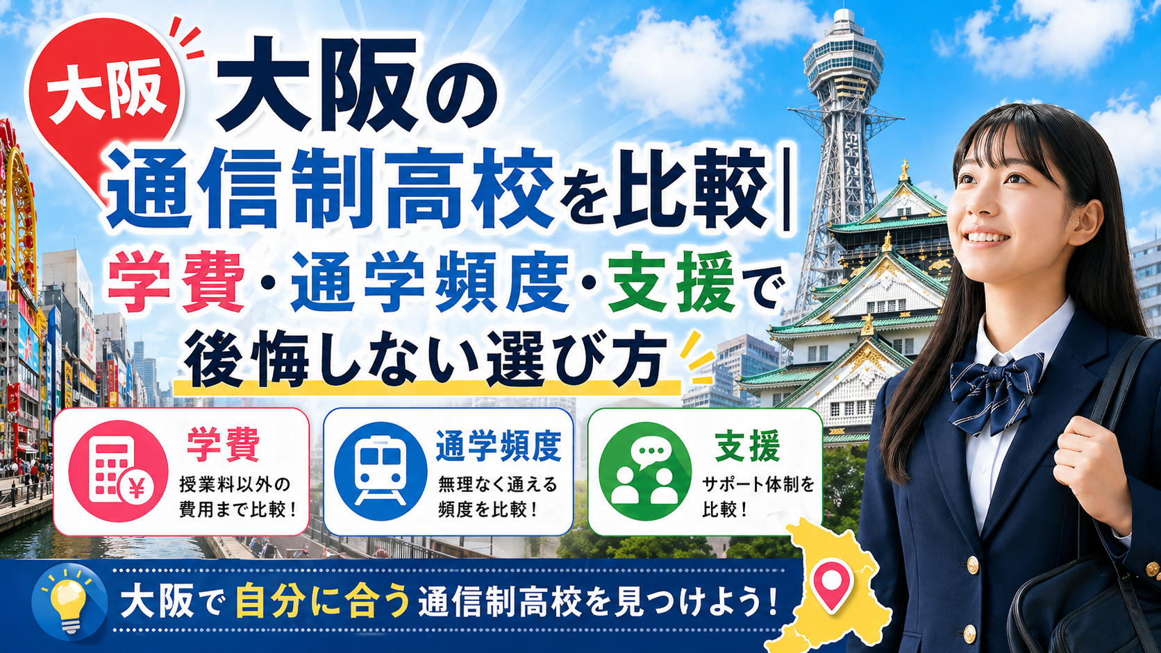大阪の通信制高校を比較｜学費・通学頻度・支援で後悔しない選び方7ステップ